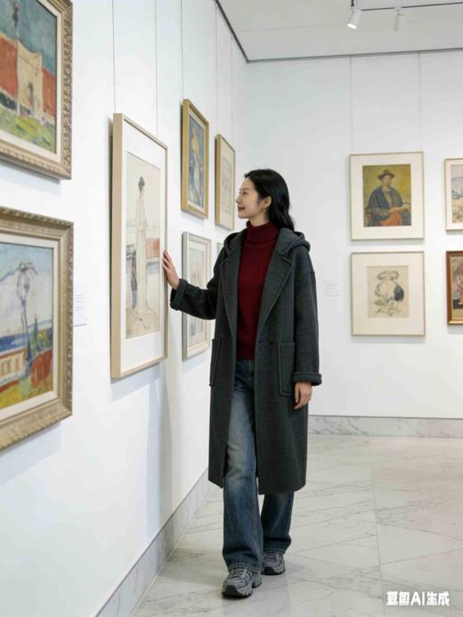 582531带帽系绳羊绒大衣 商品图5