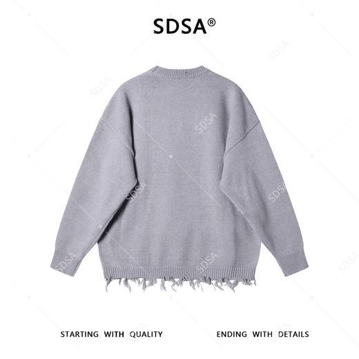 SDSA男士秋冬新款痞帅男装美式高街简约烫钻字母圆领毛衣百搭时尚 商品图4