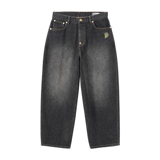 ONIARAI/鬼洗26春季新品金色马蹄复古锥形宽牛仔长裤男 26B4401 商品图3