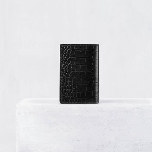 【Camille Fournet】鱼子酱黑色鳄鱼皮折叠卡包 商品图0