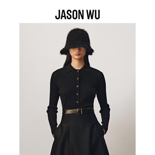 【JASON WU】(多色)秋冬新款短款翻领百搭羊毛针织上衣开衫女 商品图0