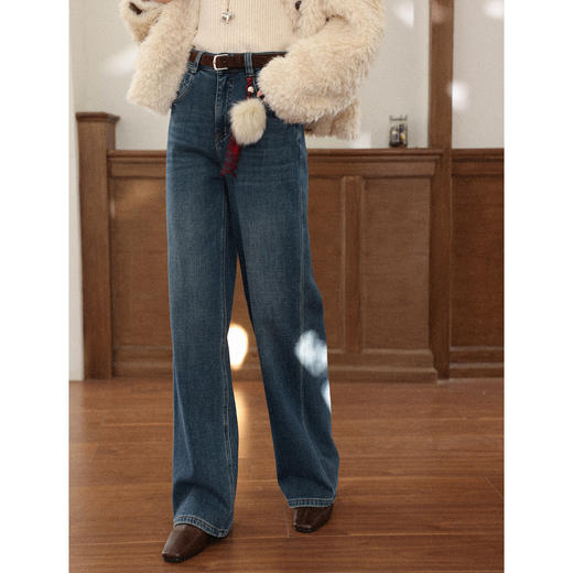 鹿向南【1220/20:00新品前1小时7折限量100件】蓝色加厚牛仔裤 商品图2