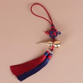 中国结铜葫芦挂饰汽车挂件朱砂平安挂件流苏吊坠礼品（颜色随机1个）