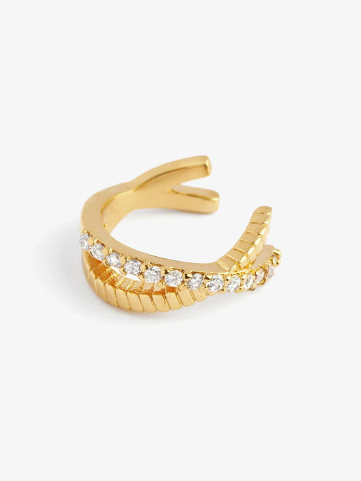 北京仓｜Leo Sedim-AUDAX-金色 锆石 单只 耳夹［法国设计师］ 商品图0