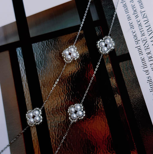 甄珠贝 纯手工精制 四叶草+雪花系列 淡水ji光正圆珠 商品图4