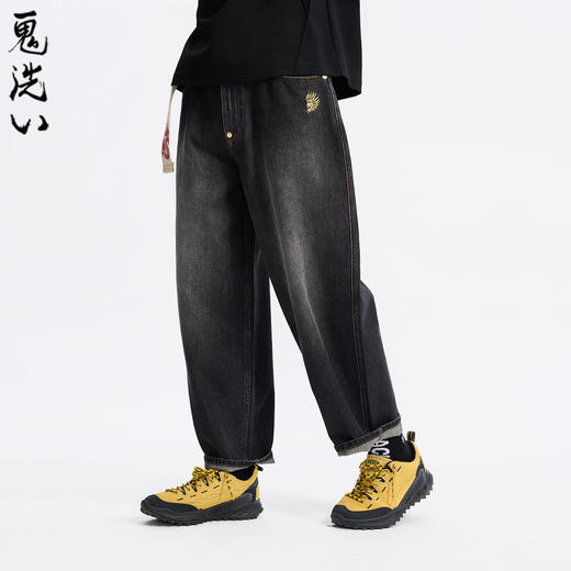 ONIARAI/鬼洗26春季新品金色马蹄复古锥形宽牛仔长裤男 26B4401 商品图1