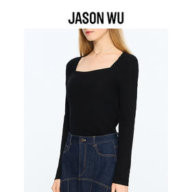 【JASON WU】方领羊毛复古百搭内搭通勤上衣针织衫女
