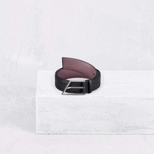 【Camille Fournet】黑色牛皮切角扣皮带 商品图0