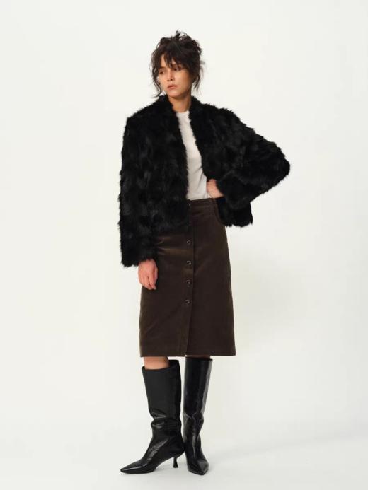 Evistub girls/E-5DWT1425/小湖羊卷毛环保皮草外套 商品图3