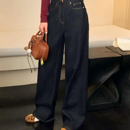 cosAcosB 升级水貂绒丹宁原色信封口袋阔腿牛仔裤68891（下单3-5天发货） 商品图0