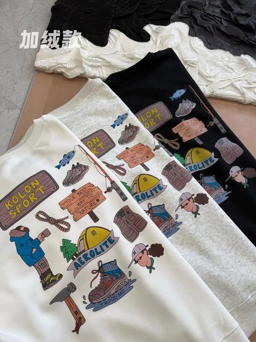 D121624后背多标识印花加绒圆领长袖卫衣男女同款 商品图2