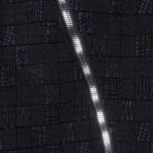 SDSA男士秋冬新款痞帅男装时尚简约撞色格子斜拉链连帽卫衣百搭 商品图2