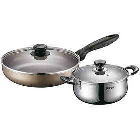 苏泊尔（SUPOR）平底煎炒锅汤锅锅具套装温馨之家优选两件套 VTP1705T 24cm 20cm