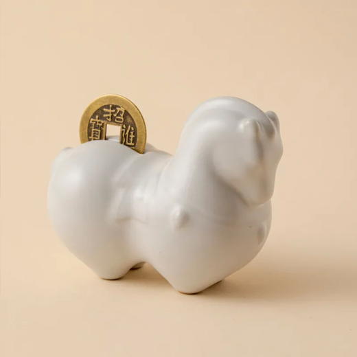 汝山明 · 2026新年礼物马上有钱汝窑马年生肖有钱马汝窑茶宠桌面小摆件礼盒 · 天青釉·马上有财 商品图7