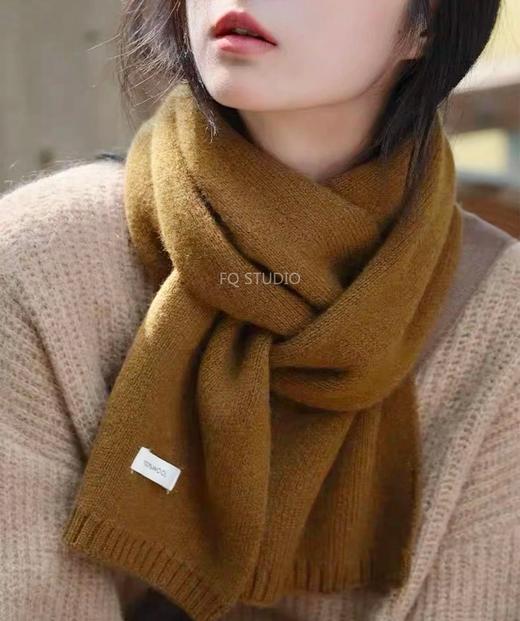 100%⁬澳州绵羊毛亲肤14色极简纯色男女围巾 商品图0