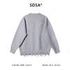 SDSA秋冬新款痞帅男装美式撞色字母圆领毛衣下摆流苏设计百搭时尚 商品缩略图4