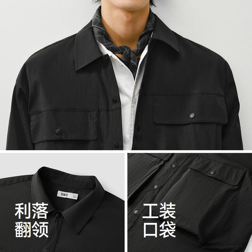 森马长袖衬衫男春季户外工装衬衣实用立体大口袋通勤上衣oversize 商品图3
