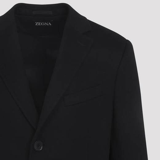 ZEGNA 杰尼亚 男士羊毛中长款大衣外套 黑色 298707A2 4GJ3G0 商品图3
