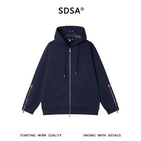 SDSA男士秋冬新款痞帅男装韩版纯色拉链宽松连帽卫衣外套百搭舒适