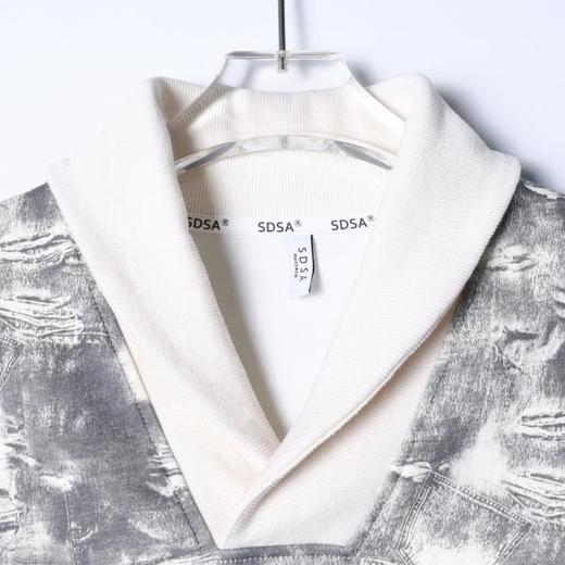 SDSA男士秋冬新款痞帅男装时尚扎染拼接翻领卫衣百搭时尚套头上衣 商品图1