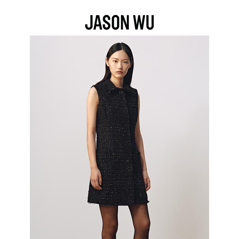 【JASON WU】秋冬新款羊毛粗花呢小香风简约百搭设计裙子长裙连衣裙