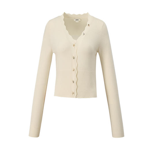 【JASON WU】(多色)秋冬新款贝壳边羊毛真丝百搭法式上衣针织开衫女 商品图3