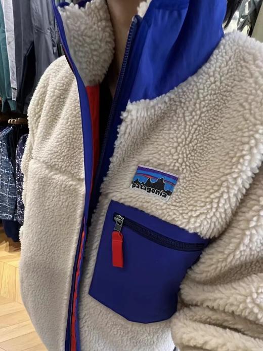 D121674拼色复古保暖叠穿柔软立领外套抓绒衣 商品图5