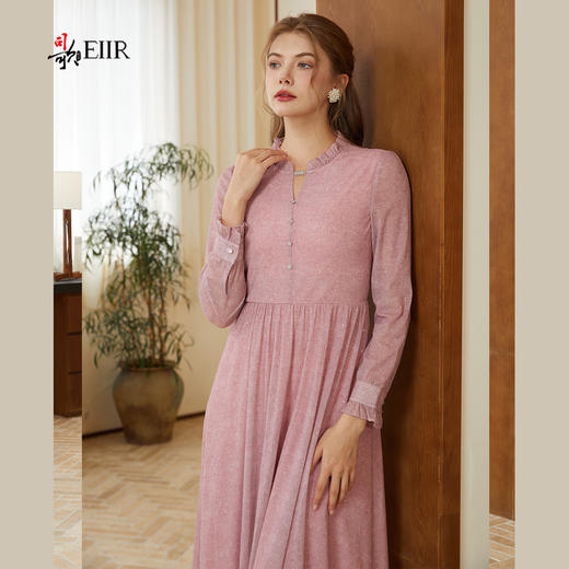 司歌长袖收腰弹力长袖秋连衣裙中长裙A921255X 商品图1