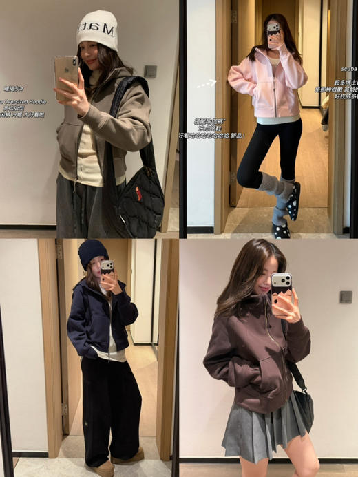 原❗️口碑🍋 scuba 宽松版 加绒全拉链连帽卫衣（售后期签收3天内，不合适及时联系） 商品图3