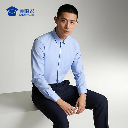 【加绒加厚保暖衬衫】男士商务长袖衬衫通勤休闲衬衣打底上衣CT524 商品图7
