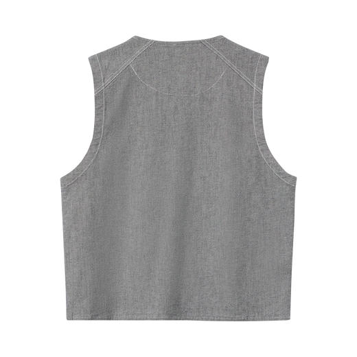 ONIARAI/鬼洗26春季新品棒系列仿手工刺绣双面牛仔马甲男 N340249 商品图4