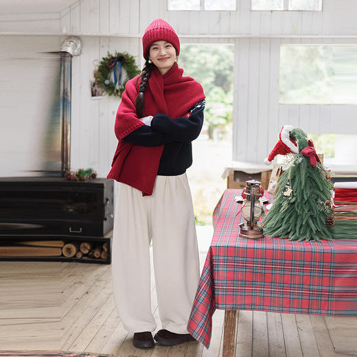 特绽放828朵/费尔岛毛衫复古文艺撞色套头毛针织衫设计感内搭毛衣 商品图1