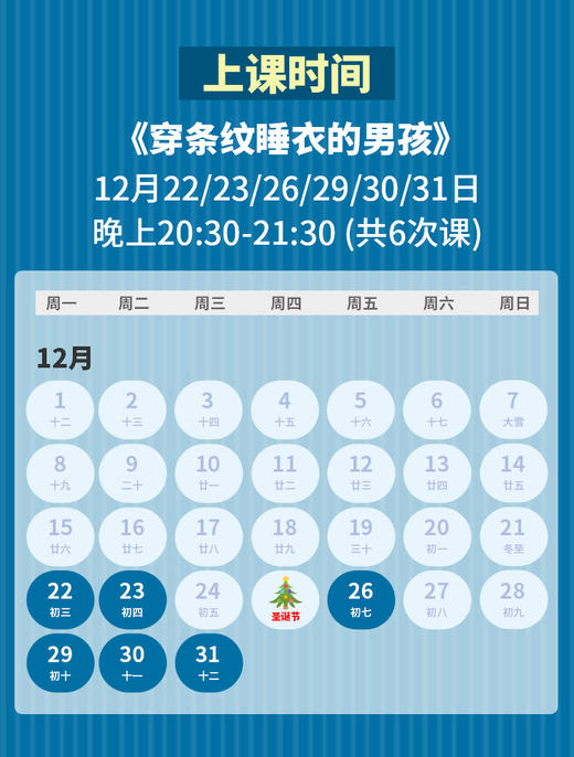 2025 圣诞班《穿条纹睡衣的男孩》 
小说精读课 商品图1