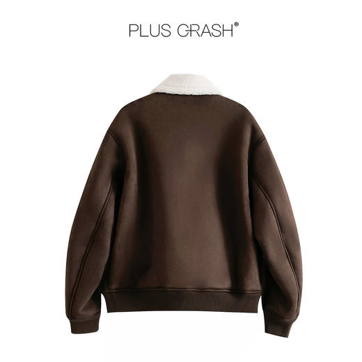 PLUS CRASH复古翻领夹克加绒厚款保暖休闲夹克外套PC55TJ66 商品图3