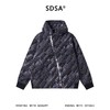 SDSA男士秋冬新款痞帅男装时尚绒毛撞色斜拉链连帽卫衣外套百搭 商品缩略图0