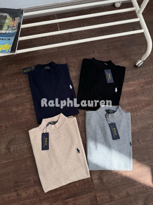 拉夫劳伦经典马球LOGO图案刺绣半高领毛衣 商品图0