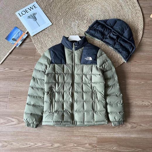 D121601男女同款简约拼色设计精典方格连帽棉服 商品图8