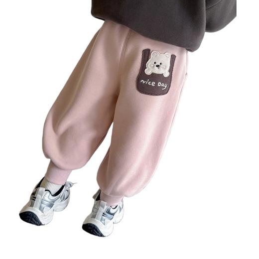 Laffey & Monkey儿童【加绒】秋冬加绒裤子 女童加厚运动裤男宝宝休闲加厚防风裤80-150 商品图4