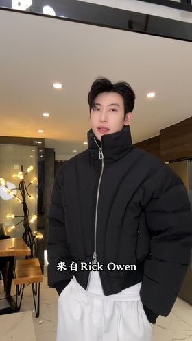 31060SDSA男士秋冬新款痞帅男装潮牌纯色压线短款拉链立领棉服百搭时尚