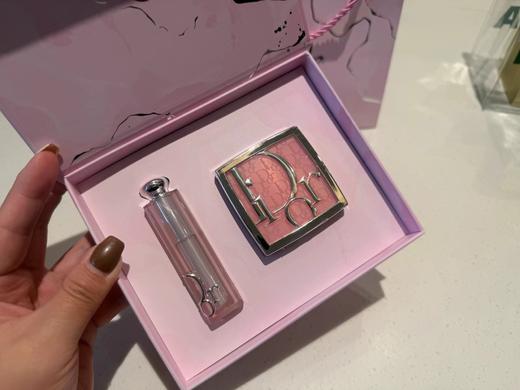 D121620粉色大理石单色腮红+变色唇膏彩妆两件套 商品图3