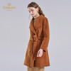 乔万尼2025新品冬软糯收腰大翻领复古橘调中长款羊毛驼绒混纺毛呢大衣ED4A755 商品缩略图2