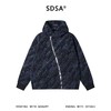 SDSA男士秋冬新款痞帅男装时尚绒毛撞色斜拉链连帽卫衣外套百搭 商品缩略图0
