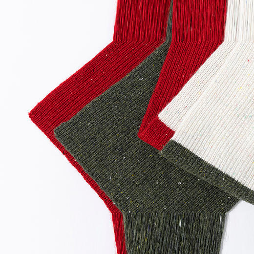 绽放/KSX021朵纯羊毛圣诞风撞色围巾女冬季新年韩系高级氛围感 商品图3