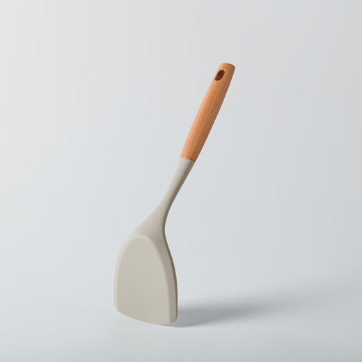 NITORI宜得利家居厨具不易伤锅料理工具木柄硅胶中华铲硅胶勺硅胶铲 商品图2