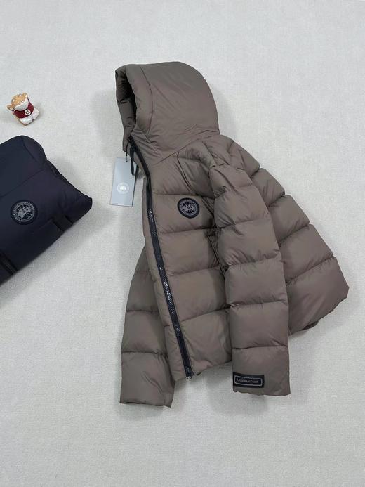 D121607冬季御寒保暖黑标情侣款连帽短款羽绒服 商品图3