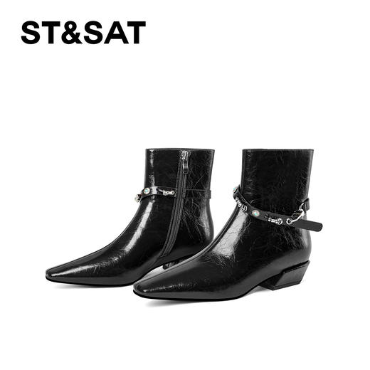 【绒里可选】星期六复古饰带气质时装短靴SSD4116YCC/SSD4118YLL 商品图7