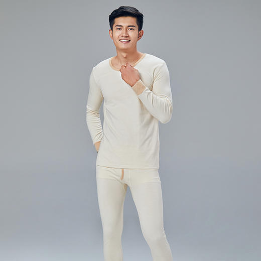 【男士厚款秋衣/秋裤】100%棉，素道有机彩棉-男士纯棉秋冬保暖套装（基地直发-申通包邮），来自敦煌，品牌：素道【合作生产，公平贸易】 商品图1