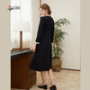 司歌A921151X假两件长袖连衣裙优雅收腰黑裙A921151X 商品缩略图3