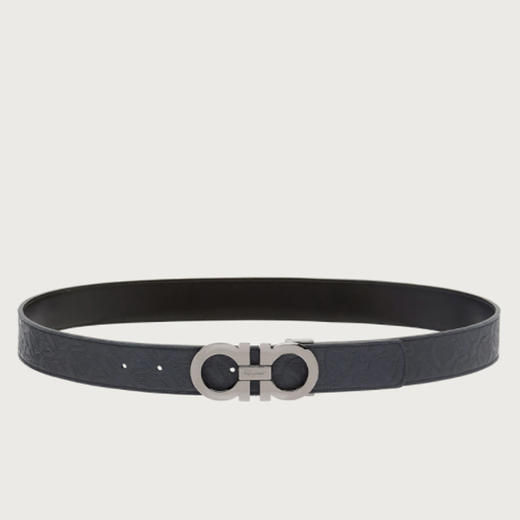 【三】FERRAGAMO 菲拉格慕 男士双面可调式Gancini皮革腰带 蓝色 67 5542 735830 商品图1