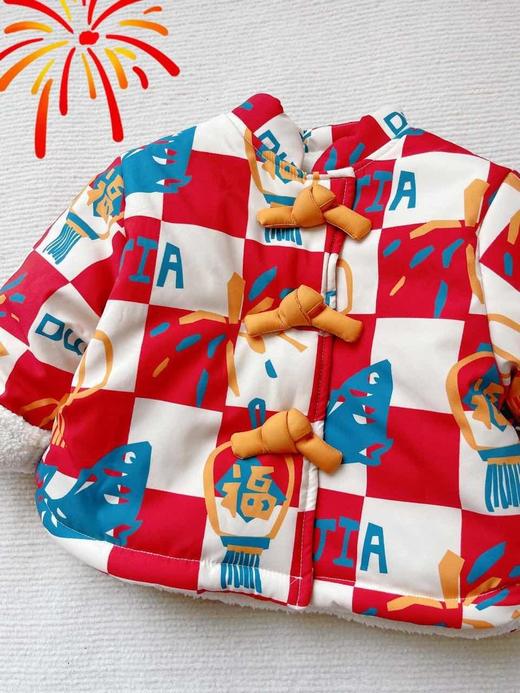 清仓[三层夹棉]男宝拜年服冬装儿童外套女童周岁礼服小童冬季过年童装F4DBN212 商品图8